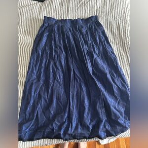 Elegant J.  Crew Navy Blue Metallic Maxi Skirt